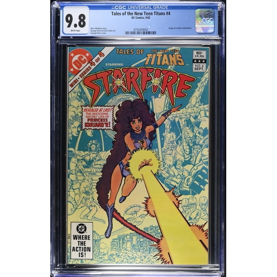 Tales of the New Teen Titans #4 CGC NM/M 9.8 White Pages Origin Starfire! Comic Book