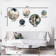 thumbnail image 4 of Designart "Abstracted Scenic Views in Green I" Abstract Landscape Metal Wall Art Set of 5 Piece, 4 of 5