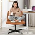 thumbnail image 7 of BestOffice Armless Office Chair, Criss Cross Legged, No Wheels Swivel for Men, Women(Brown), 7 of 7
