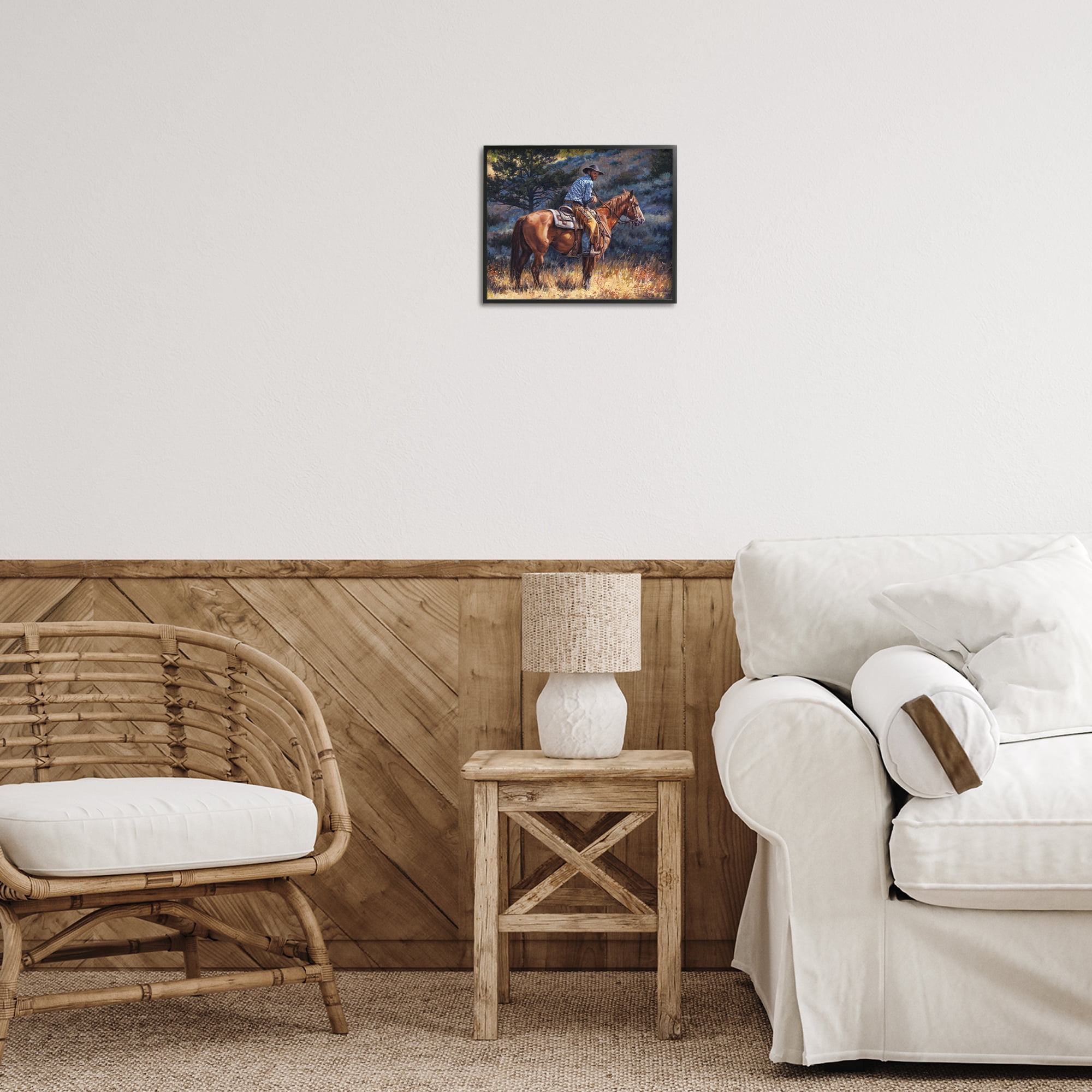 Stupell Industries Early Start Cowboy Animals & Insects Painting Black Framed Art Print Wall Art, 14 x 11