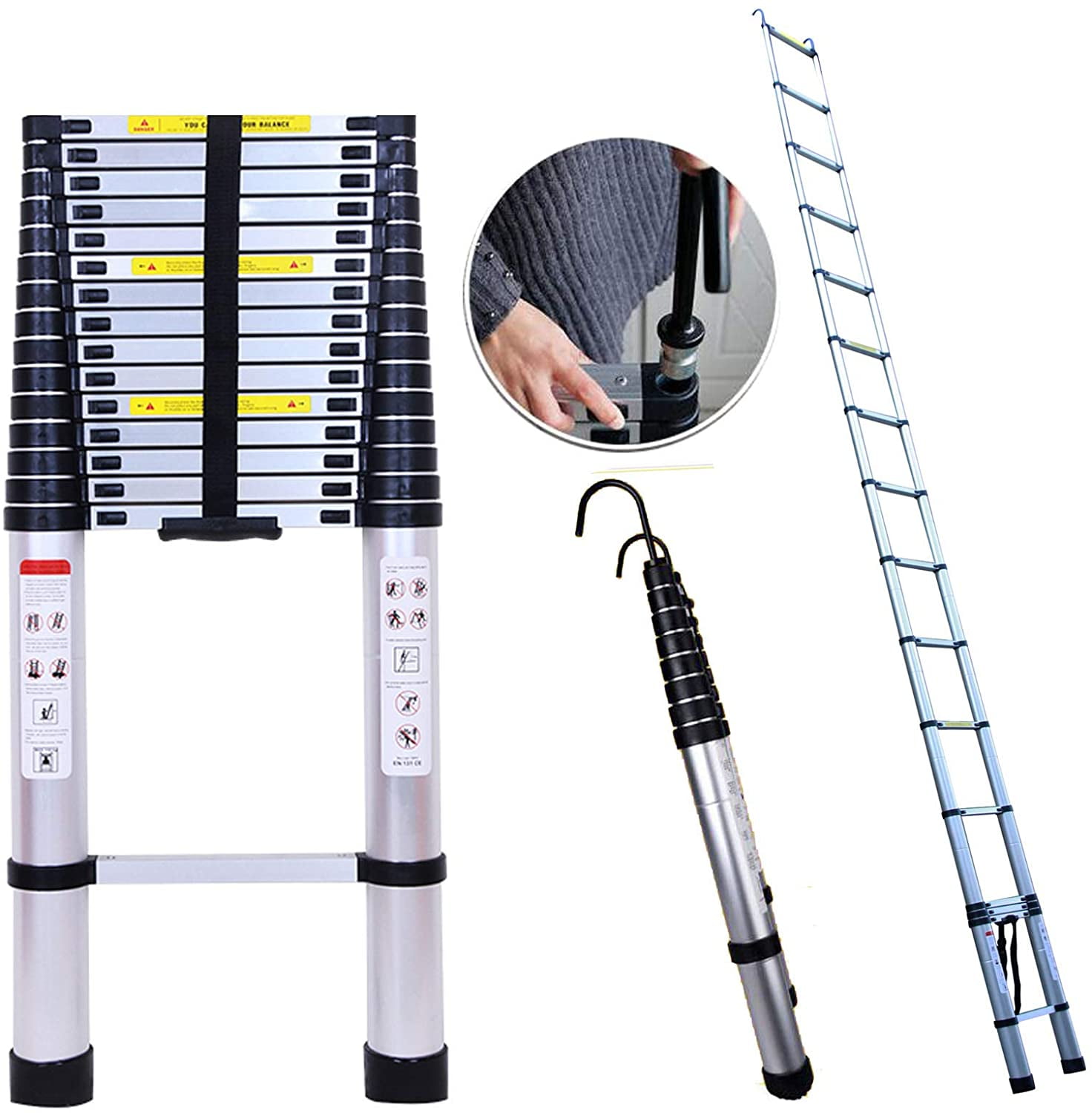 Bowoshen Telescoping Ladder 20ft 6.2M Aluminum DIY Extension Folding