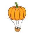 thumbnail image 2 of Home Wall Decal - 0 - Cute Hot Air Balloon Design Cute Pumpkin Hot Air Balloon with Cute Elephant - Proudly Hand Made Decal - Size: 24 In(W) x 40 In(H), 2 of 5