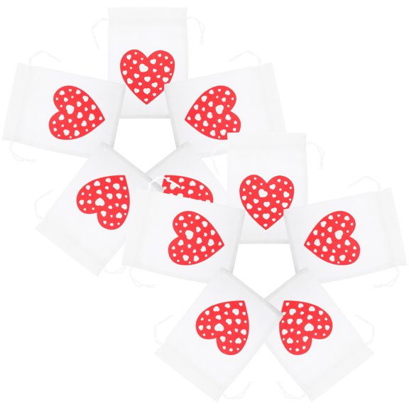 10 Pcs Gift Container Jewelry Storage Pouches Valentines Day Bags for Kids Classroom Baggies Child