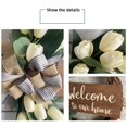 thumbnail image 4 of Tulip Welcome Sign Wreath  Front Door Wreath for Back Door Living Room Gallery Wall, 4 of 6