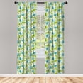 thumbnail image 3 of Ambesonne Shabby Flora Curtains, Tropical Garden, Pair of 28"x63", Turquoise Pale Pink, 3 of 5