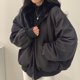 thumbnail image 4 of Chaqueta de mujer Y2K sencilla y versátil con relleno de terciopelo de doble cara de lana de cordero y algodón, abrigo holgado e informal para la calle, 4 of 5