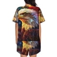 thumbnail image 6 of Haiem Geometric American Bald Eagle Pattern Pajama Set for Women 2 Piece Lounge Set Short Sleeve Tops and Shorts Soft Sleepwear-X-Large, 6 of 7