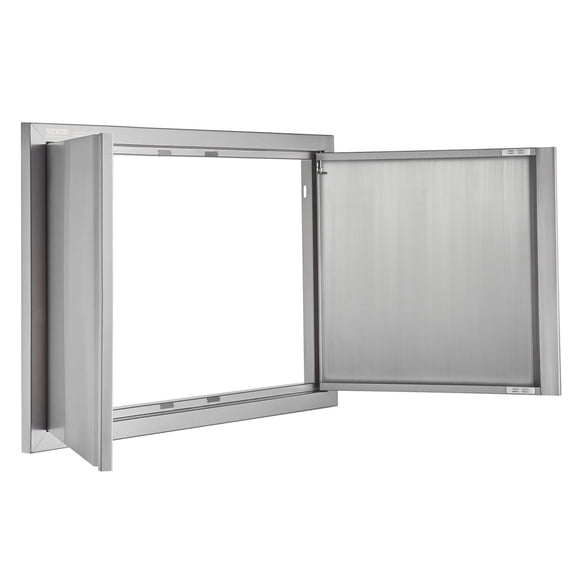 Double Door Outdoor Cabinet Access Panel, 28W x 19H, Stainless Steel, for BBQ Grills & Outdoor Kitchen Storage