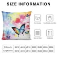 thumbnail image 5 of Chilfamy Butterflies Flowers Rainbow Pillow Covers for Couch Sofa Indoor Outdoor Pillow Case Short Plush 1PC 24x24in, 5 of 5