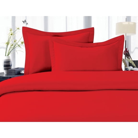 Elegant Comfort 1800 Series Microfiber Bed Sheets 3-Piece Set, Deep Pocket, Twin Red