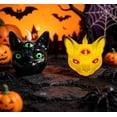 thumbnail image 5 of Gallickan Spooky Three-Eyed Black Cat LED Candle Lamp, Halloween Decor Flameless Tealight, Gothic Resin Tabletop Ornament, 1pc, 5 of 5