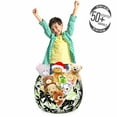 thumbnail image 3 of East Storage Toy Bag Chair, Silhouettes of Eastern Bamboo Leaves Classic Chinese Nature Romantic, Stuffed Animal Organizer Washable Bag, Large Size, Pale Green White, by Ambesonne, 3 of 3