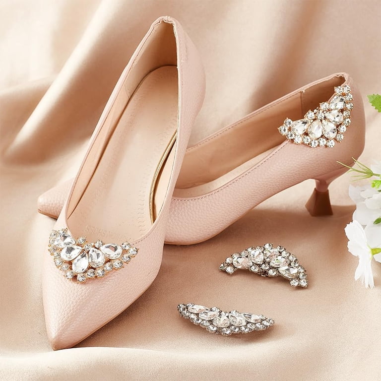 Pearl Shoe Clips Set 2pcs Bridal Wedding Accessories Detachable Buckle Decor Amazon.com: 2 Pcs Pearl Bow Shoe Clips DIY Rhinestone Shoe  main image 3