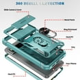 thumbnail image 4 of KOMI for Google Pixel 8 Pro Case Military Grade Drop Shock Protection Cell Phone Cover with Slide Camera Cover Built-in 360° Rotate Ring Stand for Pixel 8 Pro 6.7 Green, 4 of 5