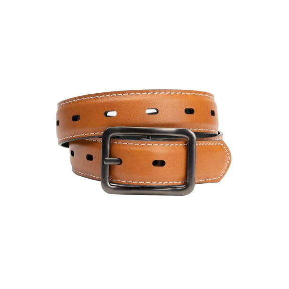 Wonder Nation Boys 28MM Flip Reversible Belt, Tan/Black, Size S-L