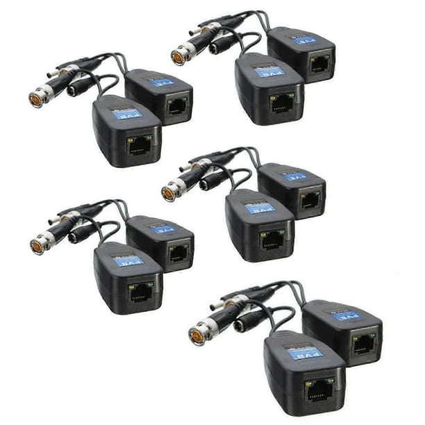 5 Pairs CCTV Coax BNC Video Power Balun Transceiver to CAT5E 6 RJ45 Connector Coaxial/Analog HD Pai