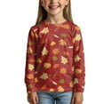 thumbnail image 2 of DISNIMO Thanksgiving Maple Leaf Girl T Shirt Kids Girls Long Sleeve Shirt Size 15-16 Shirts for Kids Long Sleeve Tshirt Girls Soft T Shirts Long Sleeve T-Shirt for Girls Crew Neck T Shirt, 2 of 7