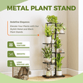 thumbnail image 2 of Bamworld Plant Stand Metal 6 Tier 7 Potted Multiple Flower Pot Holder Shelf Indoor Outdoor Planter Display Shelving Unit for Patio Garden Corner Balcony Living Room(Black), 2 of 6