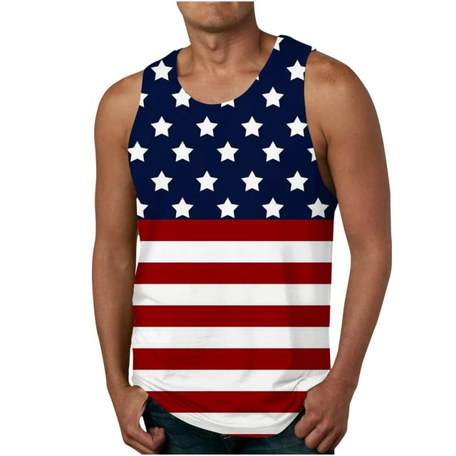Tanques para Hombre de Verano Suelto Chaleco Impresión Deportivo Cuello Redondo, Camisa sin Mangas Casual para Al Aire Libre Y Diario