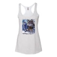 thumbnail image 2 of Wild Bobby, Wolves and the Moon in the Winter Night | Womens Animal Lover Premium Tri-Blend Racerback Tank Top, Heather White, Small, 2 of 3