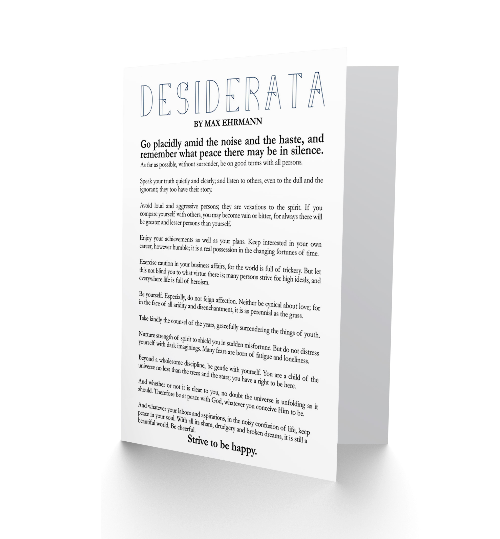 desiderata-poem-by-max-ehrmann-blank-greeting-cards-with-envelopes-pack-of-6-walmart-com for Free Printable English Desiderata Poem Desiderata Poem By Max Ehrmann Blank Greeting Cards With Envelopes Pack of 6 - Walmart.com for Free Printable English Desiderata Poem