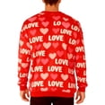 thumbnail image 6 of FAWUUDO Mens Valentines Day Printed Crewneck Sweatshirt Long Sleeve Pullover Casual Graphic Romantic Holiday Gift Cozy Comfortable Red XL, 6 of 9