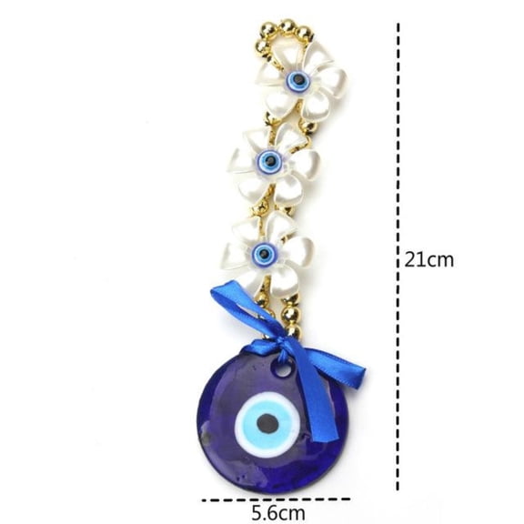 21 cm Decorative Three 3 Petals Evil Eye Pendant Amulet for Car Rear View Mirror Decor Ornament Accessories/Good Luck Charm Protection