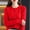 Red, variant on 2026 Wool Sweaters Women's Winter Spring Warm Soft Knitted Crew Neck Cardigan Turtleneck Long Sleeves Red L
