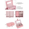 thumbnail image 3 of Kendal Large Leather Jewelry Box/Case/Storage/Organizer with Travel Case and Lock (Pink), 3 of 8