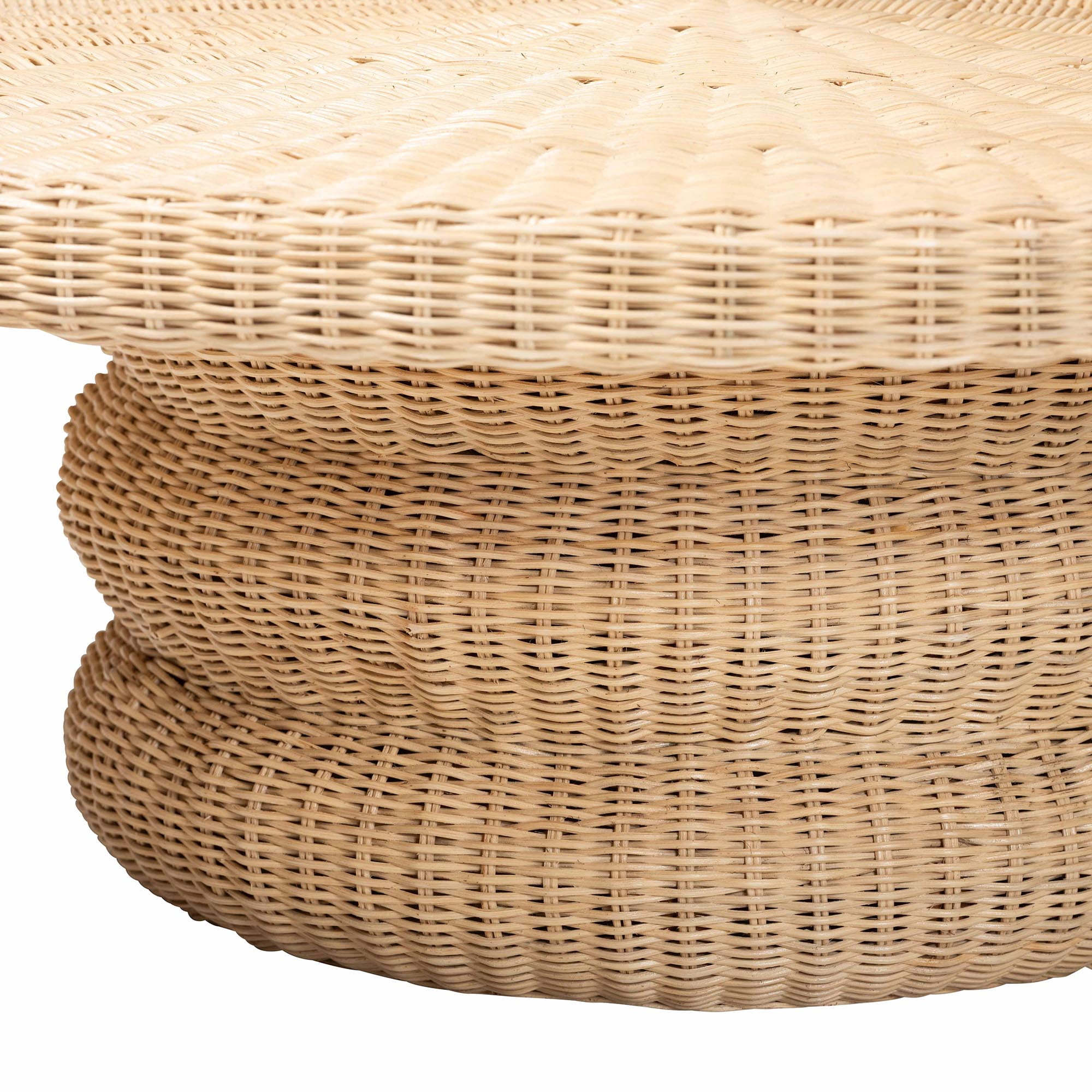 bali & pari Silvia Boho Coffee Table, Natural Rattan