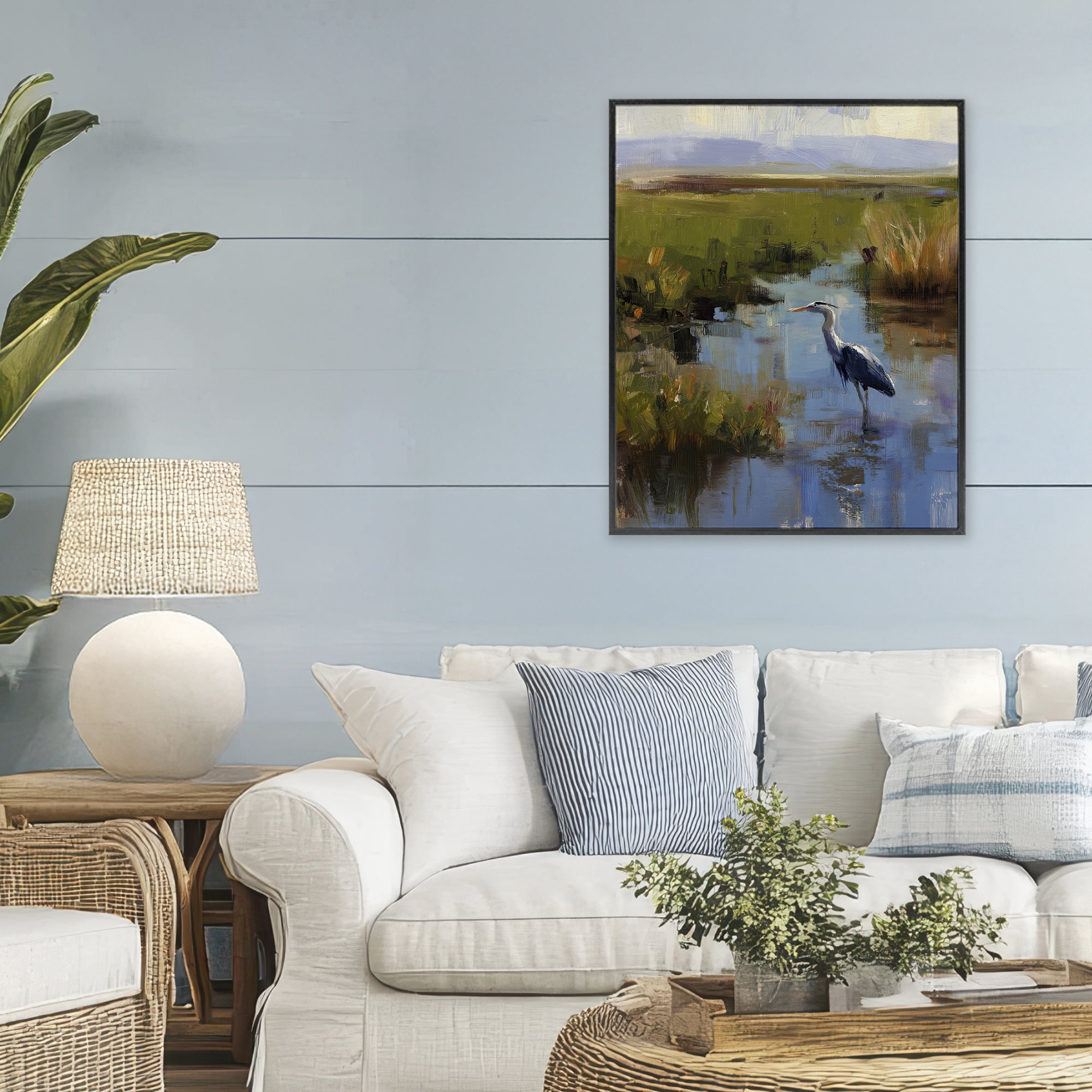Stupell Industries Bird Among The Reeds Black Framed Giclee Art, design by Svetlana Aleynikova