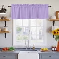 thumbnail image 2 of 2 Pack Minimalist Solid Color Valance for Window Pure Lavender Purple Simple Kitchen Valance Rod Pocket Short Curtain Topper Decorative Window Treatment for Living Room Bedroom 42"x12", 2 of 8