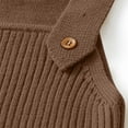 thumbnail image 5 of Soft Knit Sleeveless Overalls for Baby 0-3 Years, Solid Color Spring Autumn Romper Toddler Boys Girls Crawler Clothes with Adjustable Straps Brown, 5 of 8