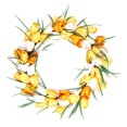 thumbnail image 3 of Guirnalda falsa Tulipán Colgador de puerta Decoración de flores de imitación Artificial para pared de banquete de boda, Amarillo claro, 40 CM Advancent HA9035-06B, 3 of 6