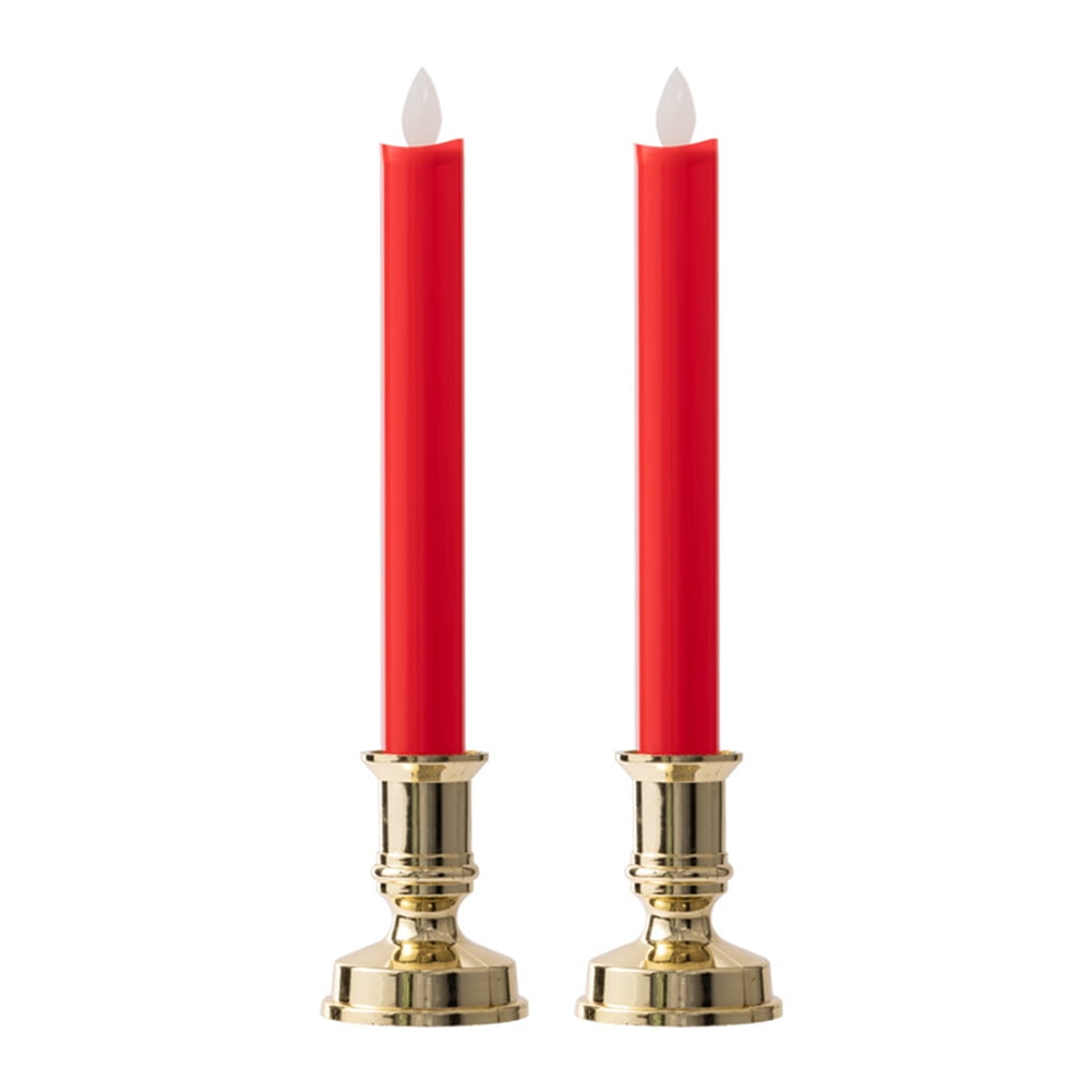 Aousin 2pcs Flickering LED Flameless Electronic Candle Light for