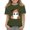 06#Army Green, variant on Girls Halloween Graphic Tees Cute Kawaii Trick Or Treat Short Sleeve T Shirts Soft Stretch Pumpkin Patch Crew Neck Tops