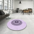 thumbnail image 4 of Ahgly Company Machine Washable Indoor Round Transitional Rich Lilac Purple Area Rugs, 8' Round, 4 of 7