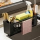 thumbnail image 5 of Organizador multifuncional para fregadero de cocina | Soporte para esponjas y trapos de cocina con orificios de drenaje | Estante de plástico para esponjas, cepillos y jabón | Blanco, negro o gris, 5 of 6