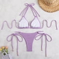 thumbnail image 7 of OSFVNOXV Halter Bikini Sets for Women Triangle Swimsuits Push Up Bikini Bra Soft Padded Backless Swim Top with G-String Thong, 7 of 7
