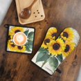 thumbnail image 5 of Sunflowers on Vintage Paper Kitchen Oven Mitt and Pot Holder Sets 2 Pcs for Baking, Cooking and Grilling, Heat Resistant Up To 392 °F, 5 of 7