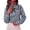 Blue #064, variant on Womens Striped Button Down Shirts Bow Tie Neck Long Sleeve Tops, L