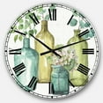 thumbnail image 1 of DesignArt Mixed Botanical Green Leaves VIII Large Wall Clock, 1 of 2