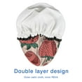 thumbnail image 4 of Shower Caps,Red Strawberry Plants Fruit Beige Pattern Waterproof Shower Cap for Women 4 Pieces,Double Reusable Hair Cover for Shower PEVA Elastic Stretch Hem, 4 of 7