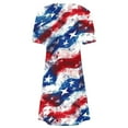 thumbnail image 5 of American Flag Dress for Women 4Th of July Patriotic Shirt Crew Neck Short Sleeve Sundress Elastic High Waist Dresses Summer Baggy Boho Mini Dress Beach Vacation Sun-Dress 2025, 5 of 5