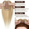 thumbnail image 6 of SEGO Clip in Hair Extensions Human Hair Toppers 100% Real Human Hair Topper Silk Base for Thinning/Loss Hair Natural Black Middle Part Hair Pieces, 6 of 9