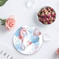 thumbnail image 4 of RYLABLUE Nautical Sea World Fish Shell Seahorse Set of 8 Round Coaster for Drinks, Absorbent Ceramic Stone Coasters Cup Mat with Cork Base for Home Kitchen Room Coffee Table Bar Decor, 4 of 5