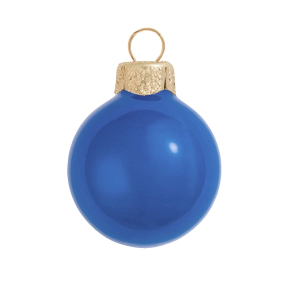 4ct Pearl Blue Delft Glass Ball Christmas Ornaments 4.75" (120mm)