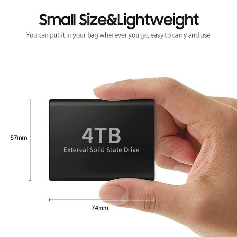 Yitenc Black 4 TB Portable Solid State Drive for Computer, Laptop