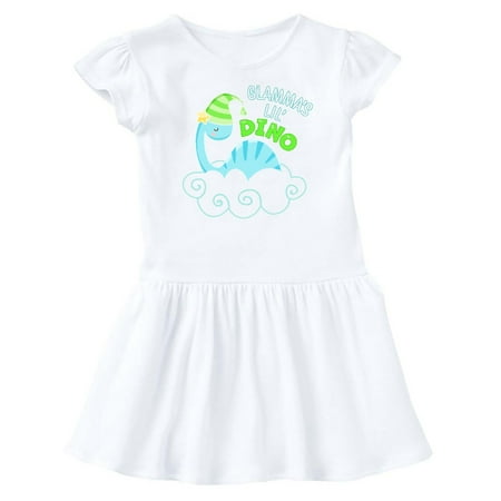

Inktastic Glamma s Lil Dino with Cute Blue Baby Dinosaur Gift Baby Girl Dress