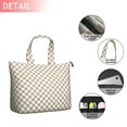 thumbnail image 2 of Beige and White Checkerboard Pattern Travel Tote Bags for Women Carry On,Large Weekender Bags for Women Travel,Multi Functional Duffle Bag for Work,Shopping,Sports, 2 of 5